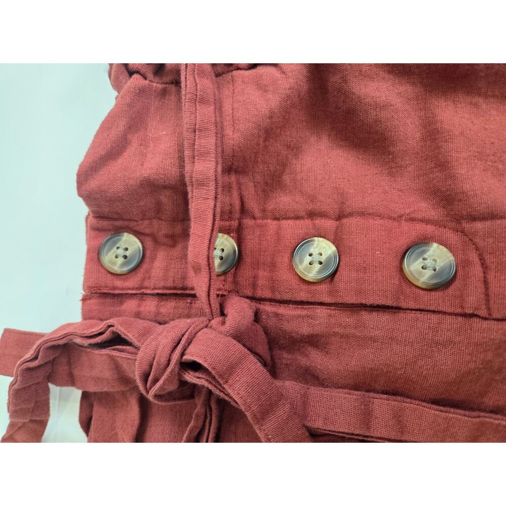 American Eagle Womens Brick Red A Line Linen Blend Lined Mini Skirt Size L - Picture 5 of 7